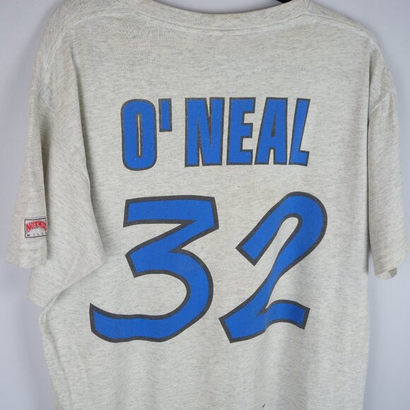 Vintage 1990's NBA Orlando Magic O'Neal Single Stitch Nutmeg T-Shirt, Size L - Picture 4 of 12